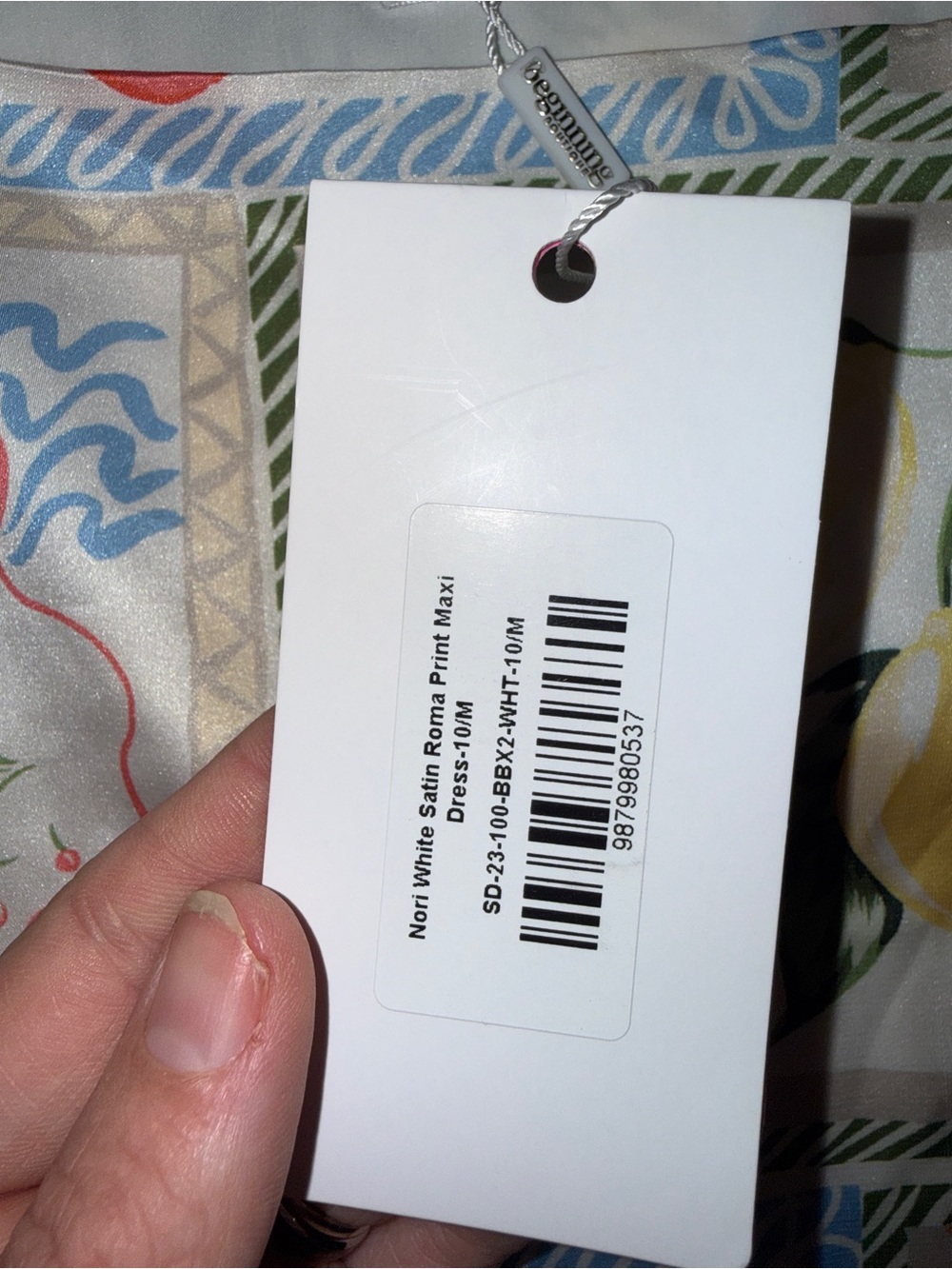 Beginning Boutique White Multi-Color Fruit Print Maxi Dress - Picture 5 of 5